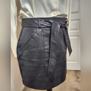 Mini skirt Black medium leather Faux leather
